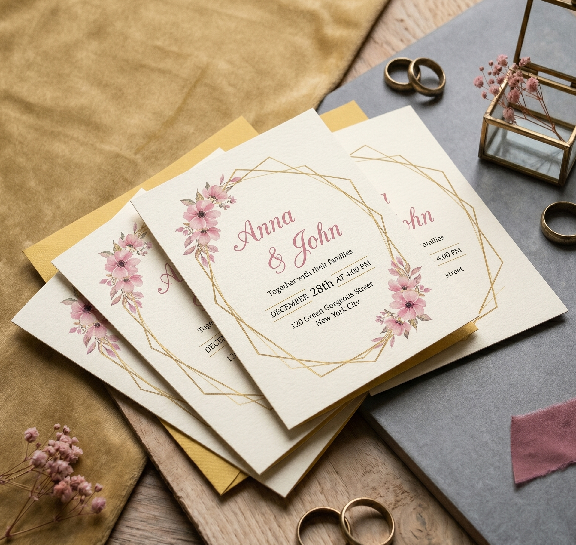 Wedding Card Printing Mockup